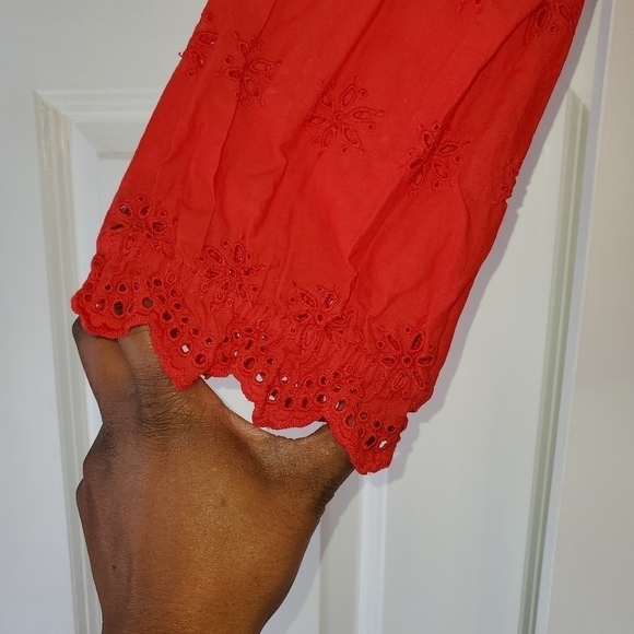 MADEWELL RED Eyelet peplum top - Picture 4 of 6